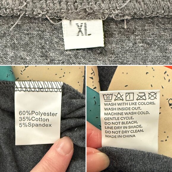 Music Notes T Shirt Size XL Retro Eighth Note Graphic Charcoal Gray - Picture 7 of 8